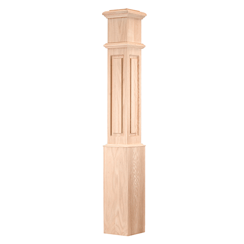 A NEWEL POST'S HANDRAIL IS ATTACHED.